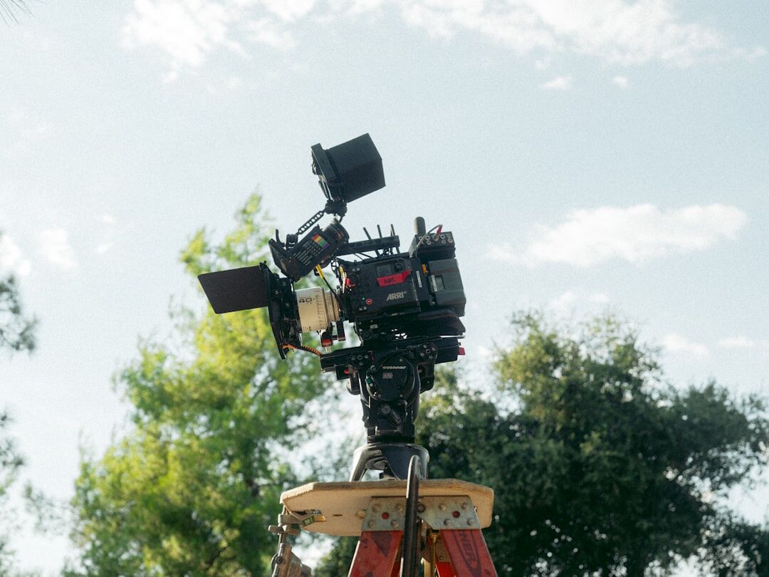 Vintage television broadcast camera on a tripod