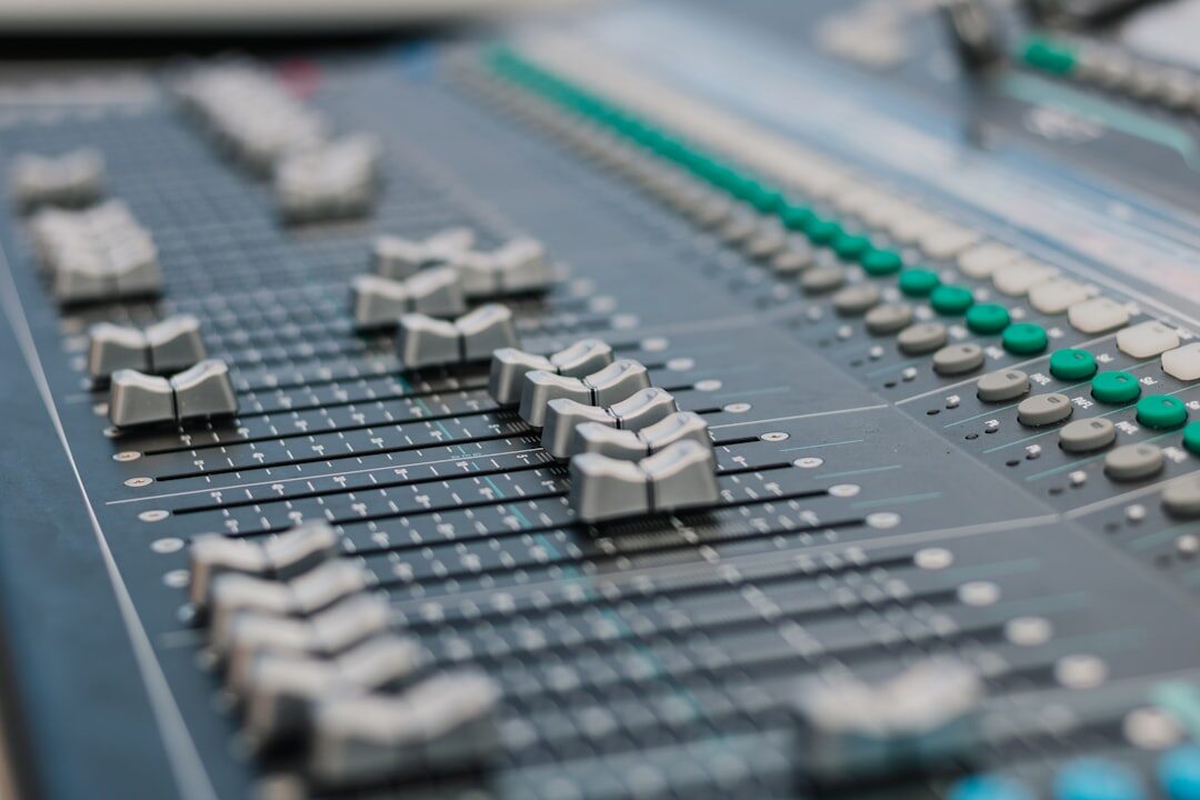 Director's control desk with switching panel